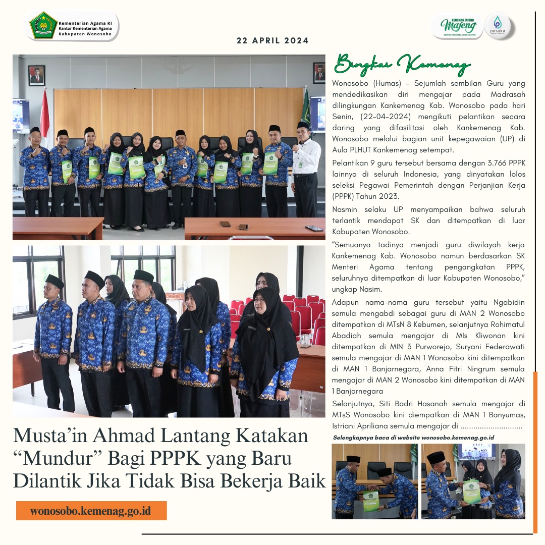 Musta’in Ahmad Lantang Katakan “Mundur” Bagi PPPK yang Baru Dilantik Jika Tidak Bisa Bekerja Baik
