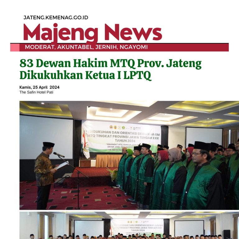83 Dewan Hakim MTQ Prov. Jateng Dikukuhkan Ketua I LPTQ