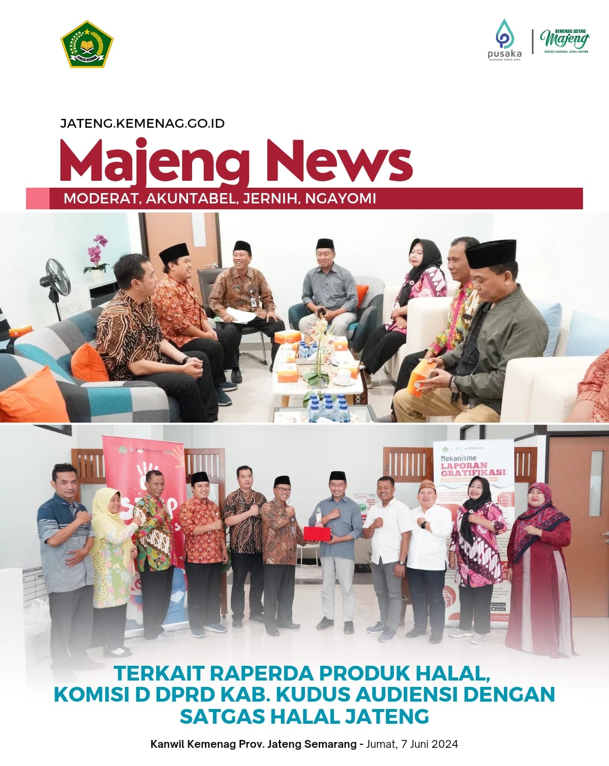 Terkait Raperda Produk Halal, Komisi D DPRD Kab. Kudus Audiensi dengan Satgas Halal Jateng