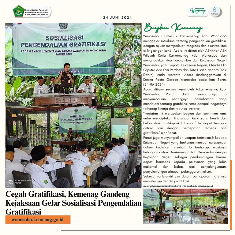Cegah Gratifikasi, Kemenag Gandeng Kejaksaan Gelar Sosialisasi Pengendalian