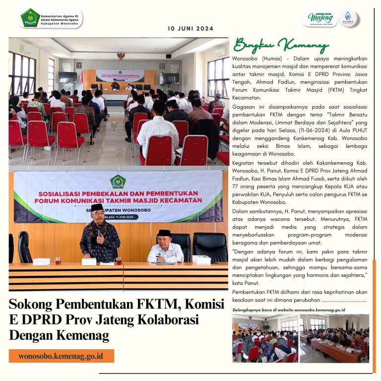Sokong Pembentukan FKTM, Komisi E DPRD Prov. Jateng Kolaborasi Dengan Kemenag