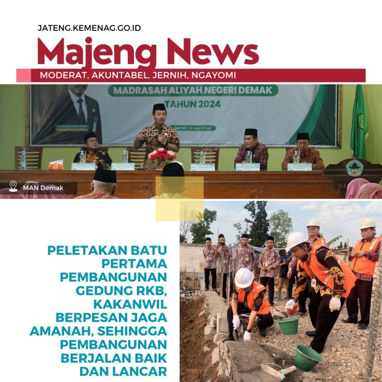 Peletakan Batu Pertama Pembangunan Gedung RKB, Kakanwil Berpesan Jaga Amanah, Sehingga Pembangunan Berjalan Baik dan Lancar