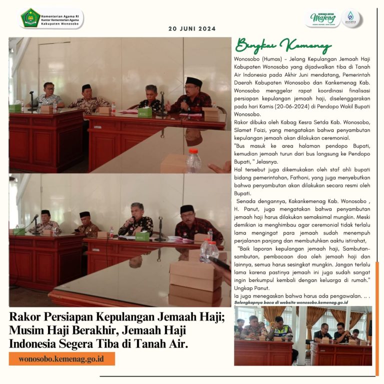 Rakor Persiapan Kepulangan Jemaah Haji Indonesia yang Akan Segera Tiba di Tanah Air