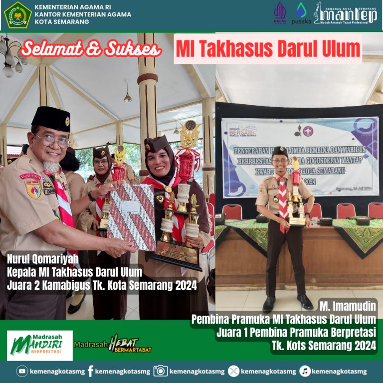 MI Takhasus Darul Ulum Raih Juara 1 Pembina Pramuka Berpretasi dab Juara 2 Kamabigus 2024