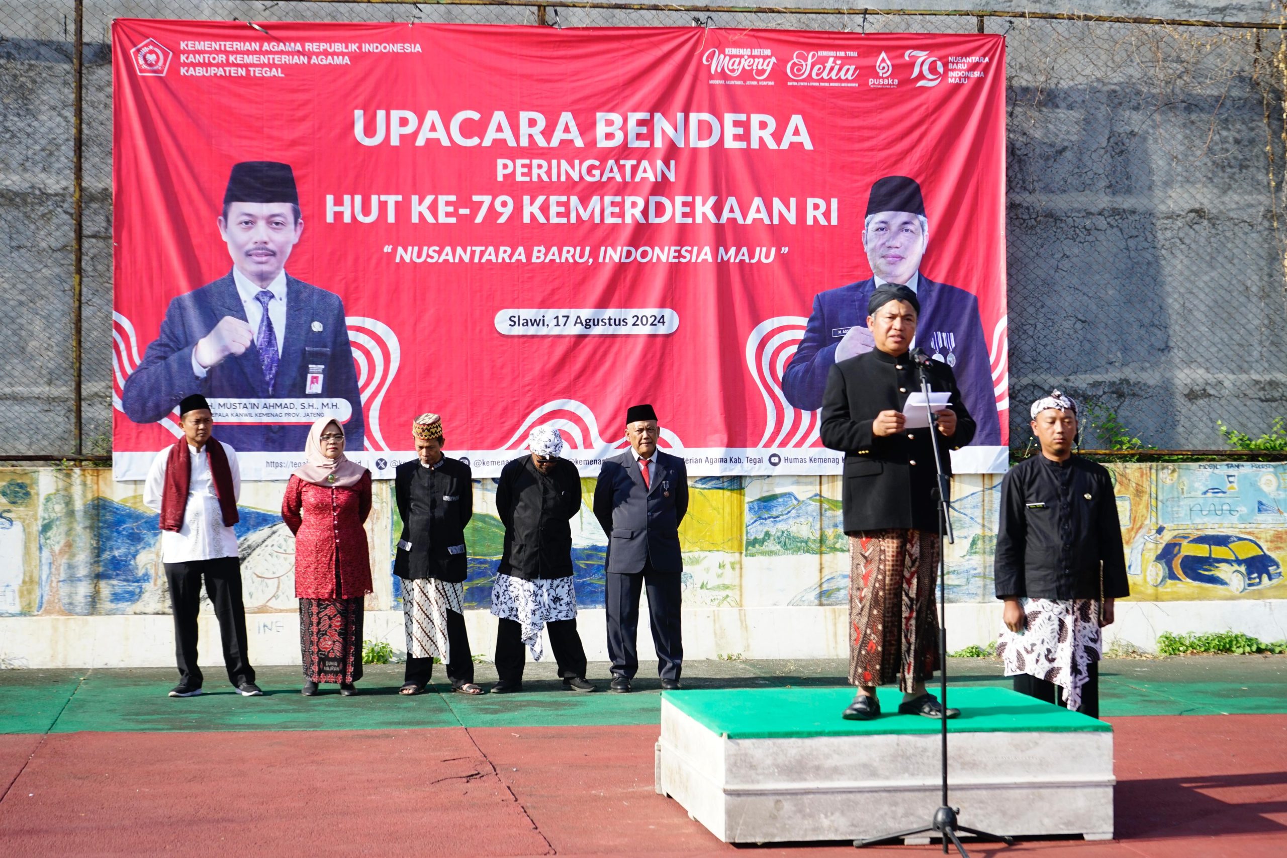 Kemenag Kab. Tegal Gelar Upacara Bendera Peringati HUT ke-79 RI