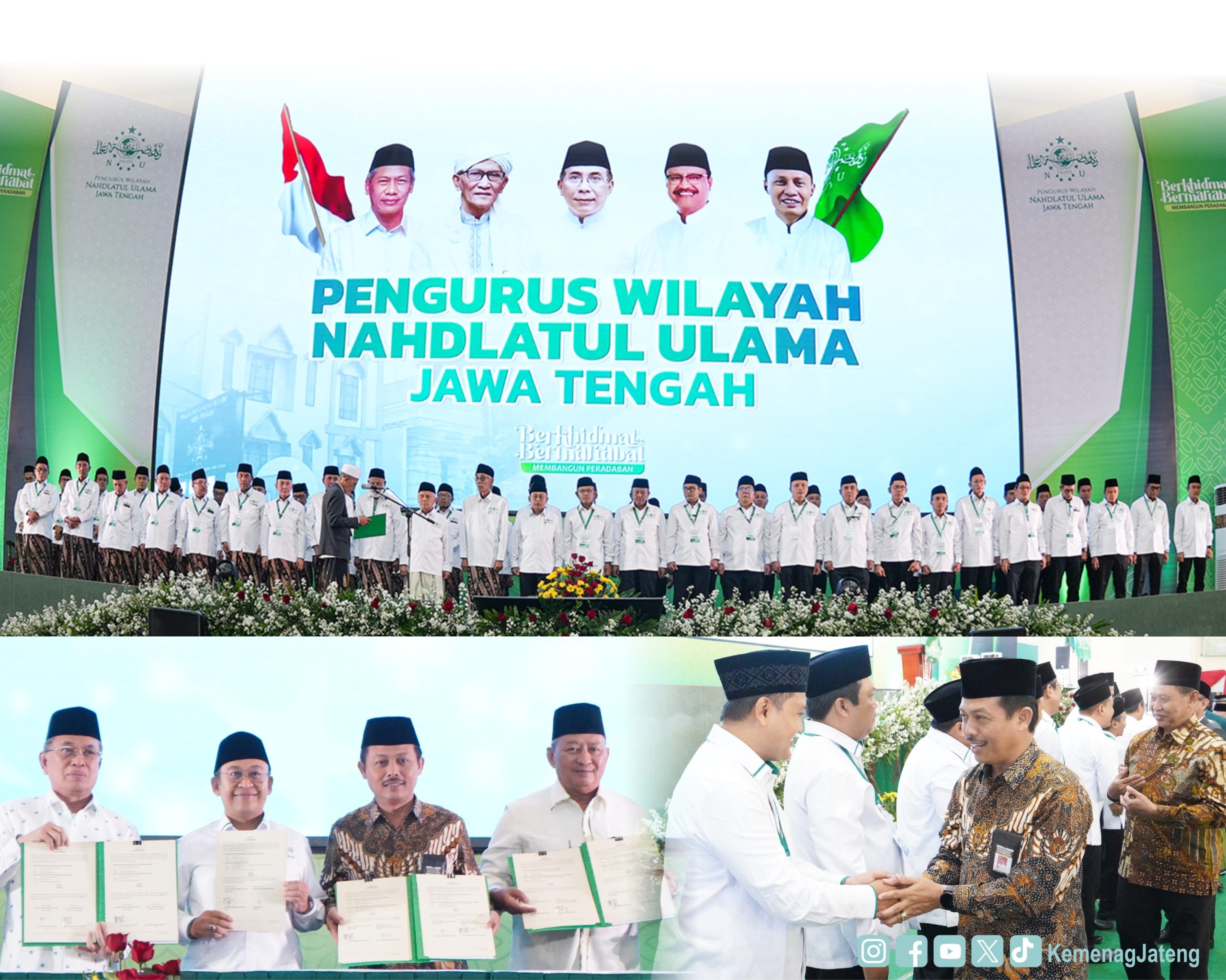 Hadiri Pelantikan PWNU Jateng, Kakanwil Musta’in Ahmad Ucapkan Selamat