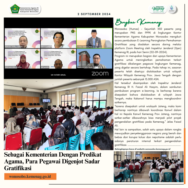 Para Pegawai Kementerian Agama Digenjot Sadar Gratifikasi