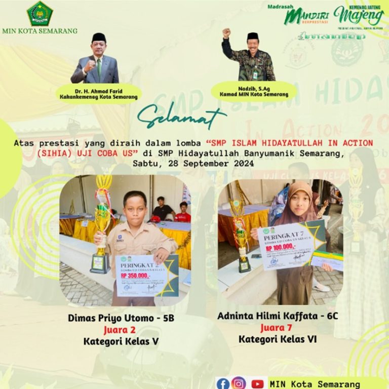 Pelajar MIN Kota Semarang Torehkan Prestasi di SIHIA 2024