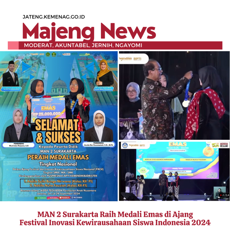 MAN 2 Surakarta Raih Medali Emas di Ajang Festival Inovasi Kewirausahaan Siswa Indonesia Tahun 2024