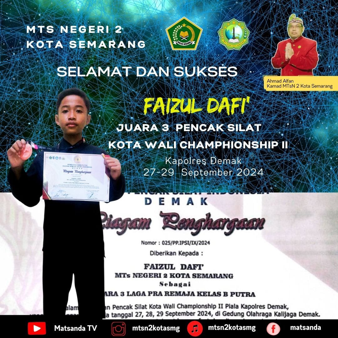 MTsN 2 Kota Semarang Sabet Kejuaraan dalam Pencak Silat Tingkat Provinsi