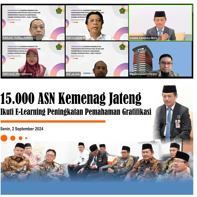 Lima Belas Ribu ASN Kemenag Jateng Ikuti E-Learning Peningkatan Pemahaman Gratifikasi