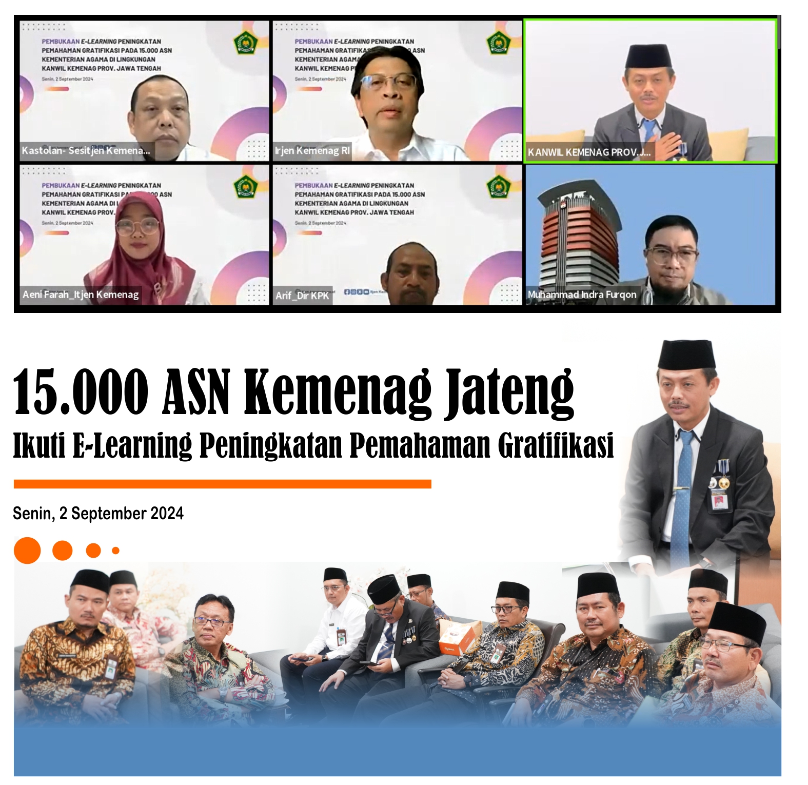Lima Belas Ribu ASN Kemenag Jateng Ikuti E-Learning Peningkatan Pemahaman Gratifikasi