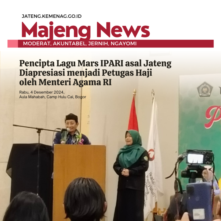 Pencipta Lagu Mars IPARI asal Jateng Diapresiasi Menjadi Petugas Haji oleh Menteri Agama