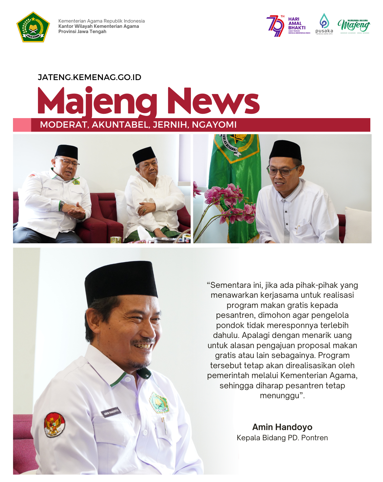 Tingkatkan Kualitas Lembaga dan Kapasitas Kepengasuhan Pesantren, RMI NU Audiensi dengan Kakanwil Kemenag Jateng