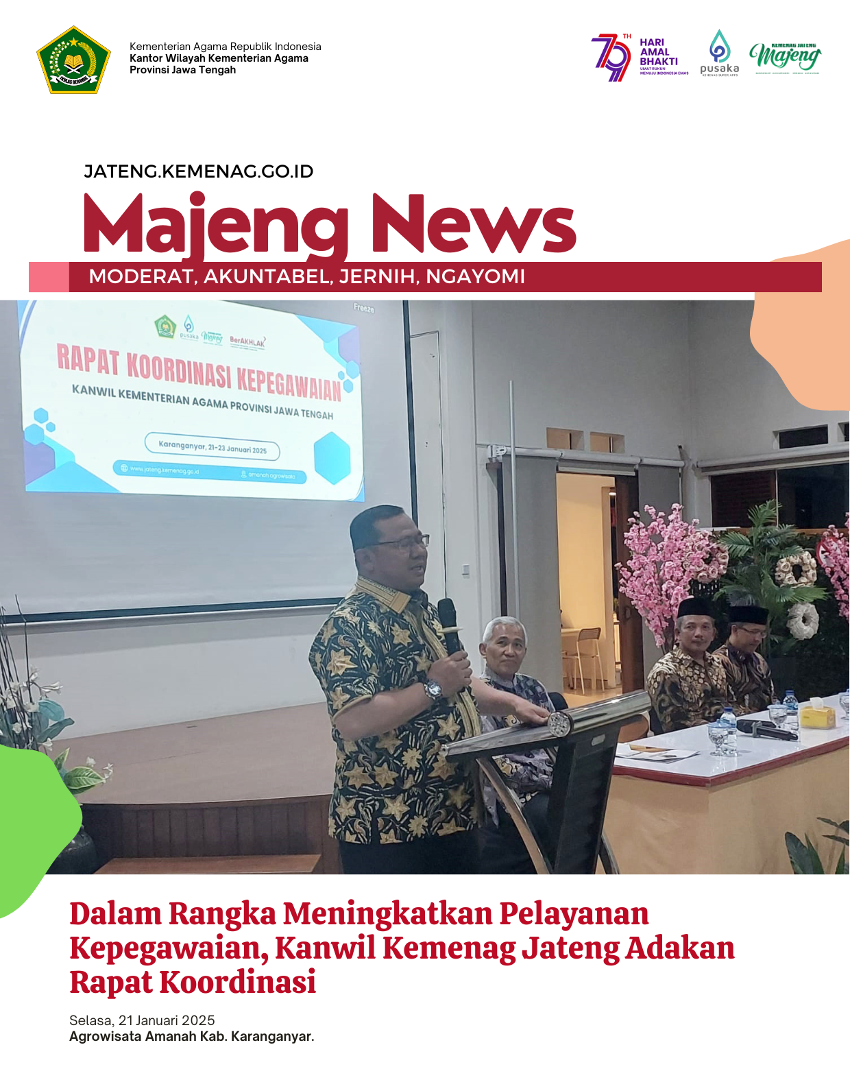 Dalam Rangka Meningkatkan Pelayanan Kepegawaian, Kanwil Kemenag Jateng Adakan Rapat Koordinasi