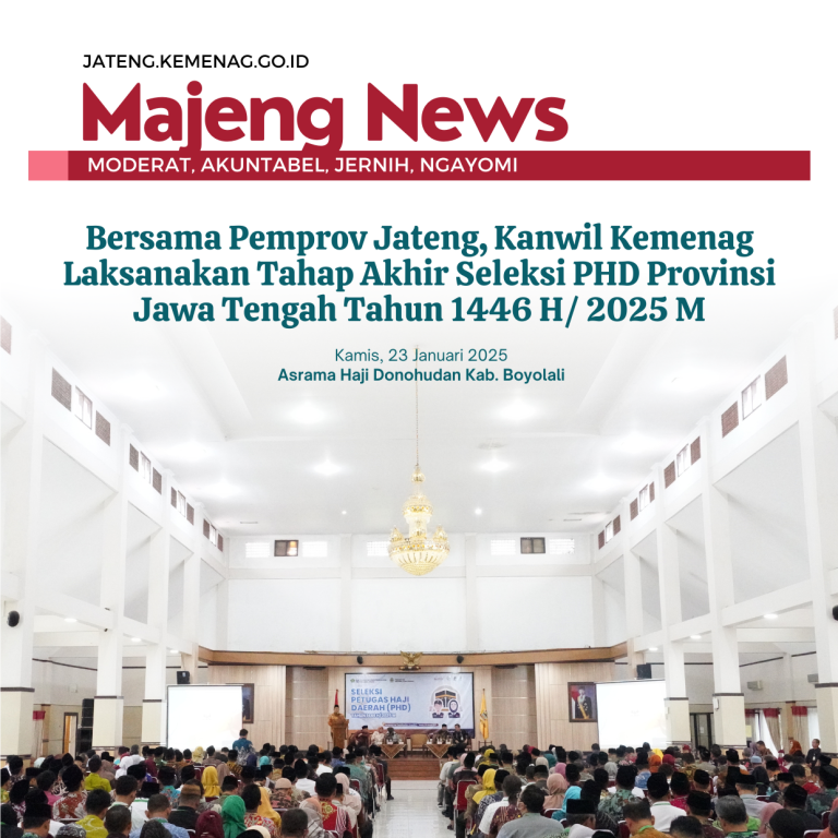 Bersama Pemprov Jateng, Kanwil Kemenag Laksanakan Tahap Akhir Seleksi PHD Provinsi Jawa Tengah Tahun 1446 H/ 2025 M