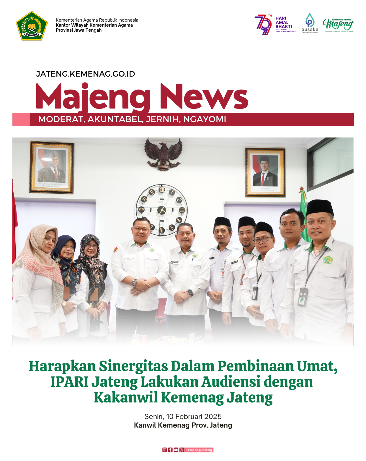 Harapkan Sinergitas Dalam Pembinaan Umat, IPARI Jateng Lakukan Audiensi dengan Kakanwil Kemenag Jateng