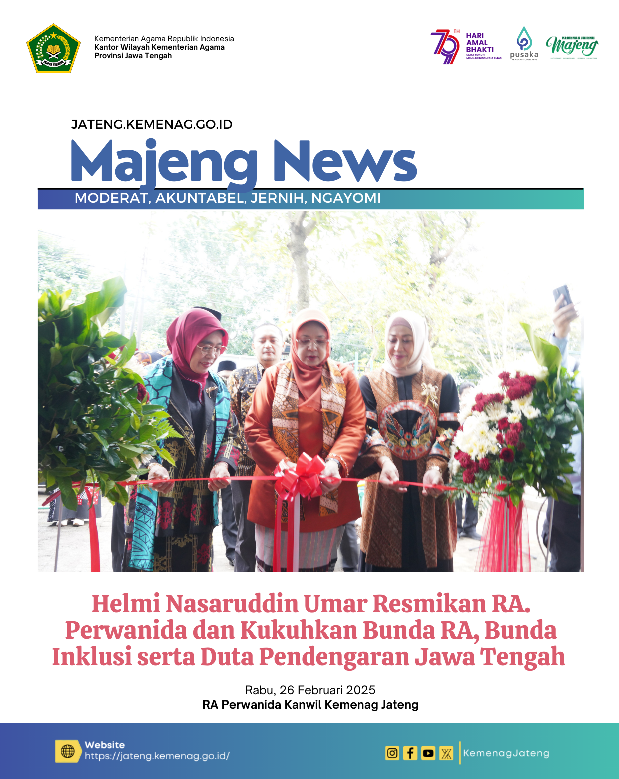 Helmi Nasaruddin Umar Resmikan RA. Perwanida dan Kukuhkan Bunda RA, Bunda Inklusi, dan Duta Pendengaran Jawa Tengah
