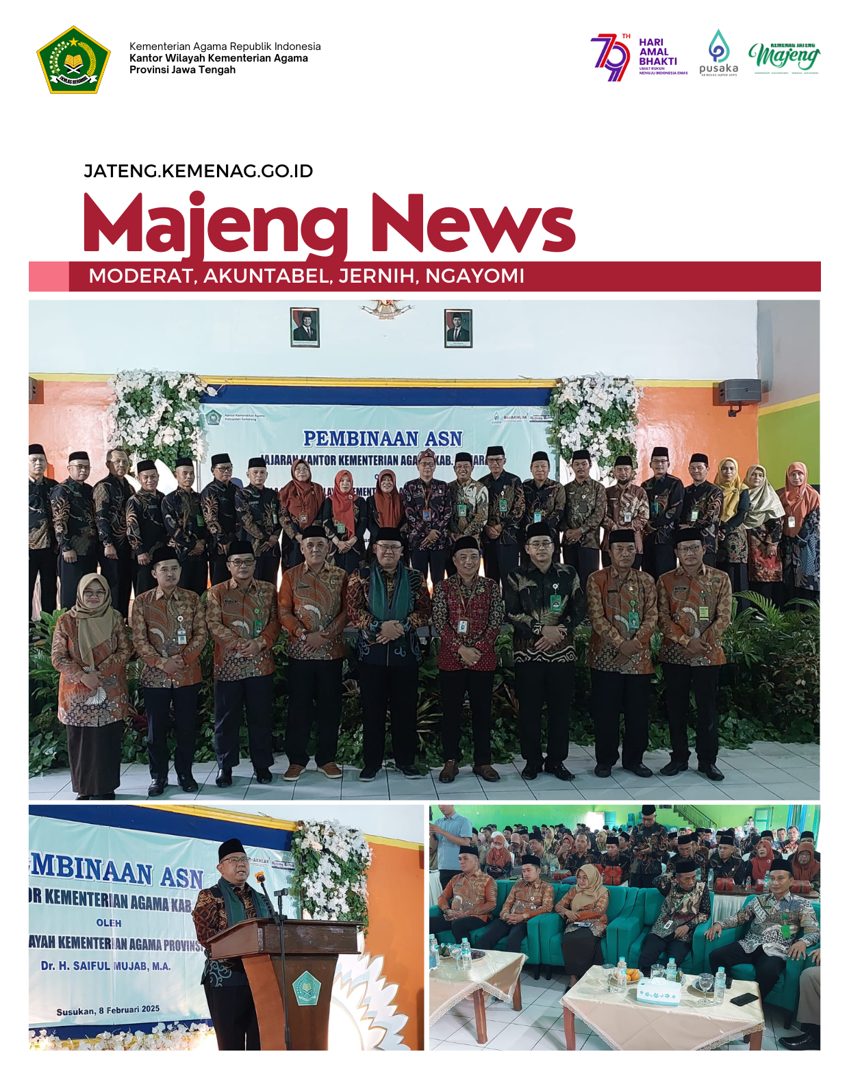 Kakanwil Minta ASN Kemenag Kawal Moderasi Beragama di Lingkungan Kerja