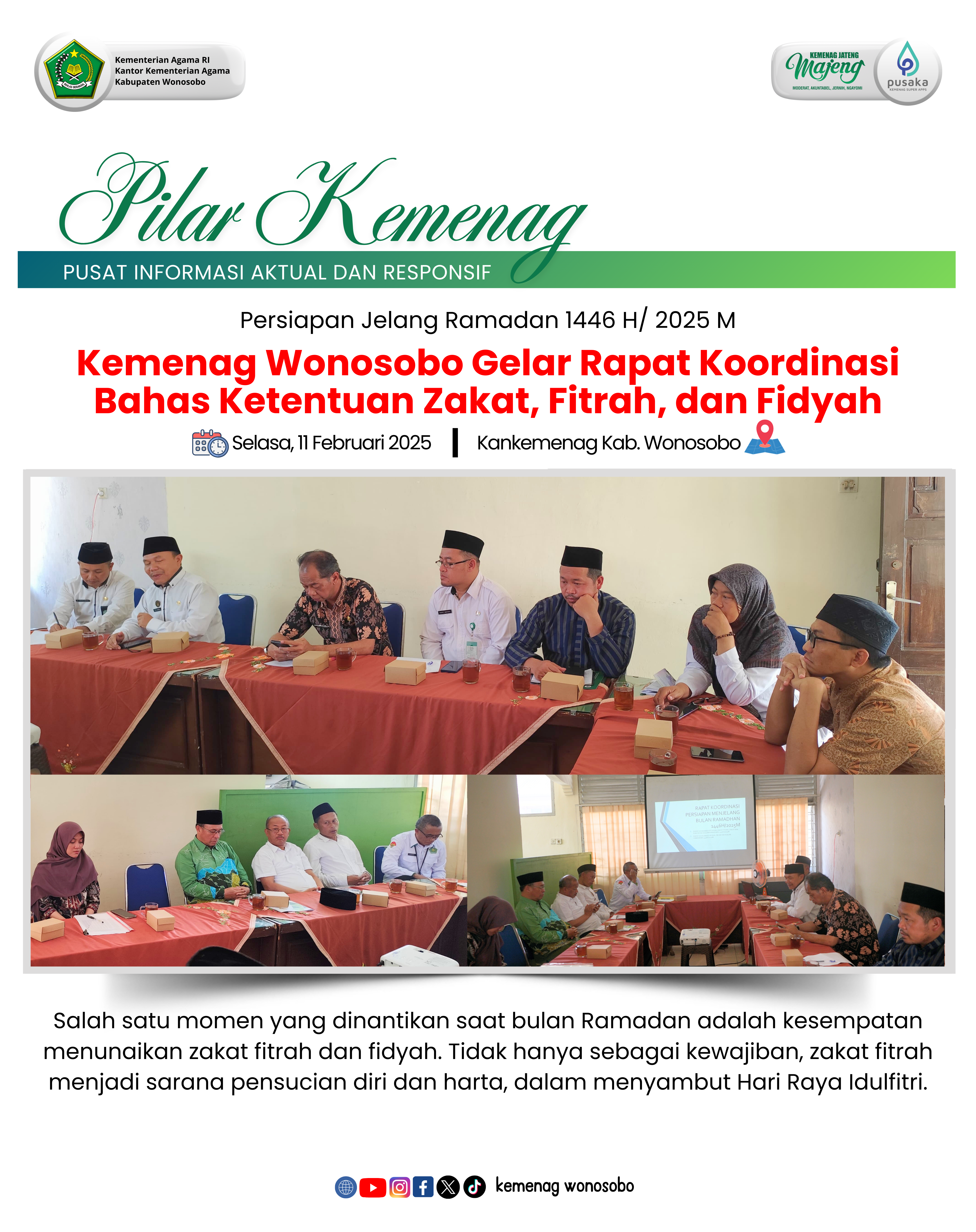 Kemenag Wonosobo Gelar Rapat Koordinasi Bahas Ketentuan Zakat, Fitrah, dan Fidyah