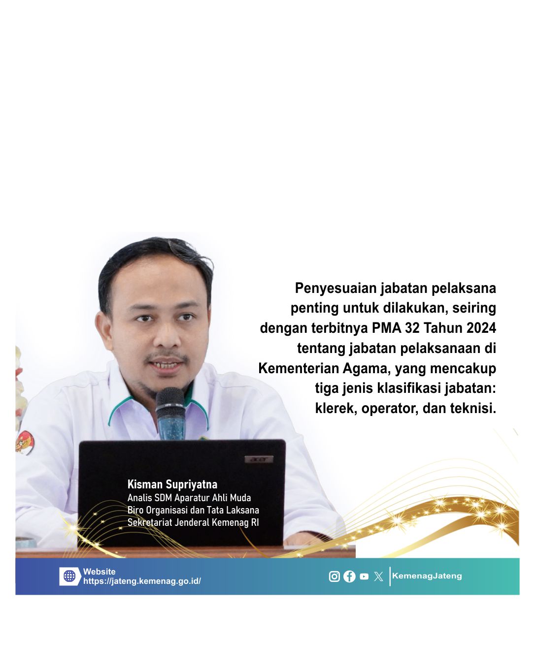 Sosialisasi dan Penyesuaian Jabatan Pelaksana ASN Kemenag Jateng: Implementasi PMA 32 Tahun 2024