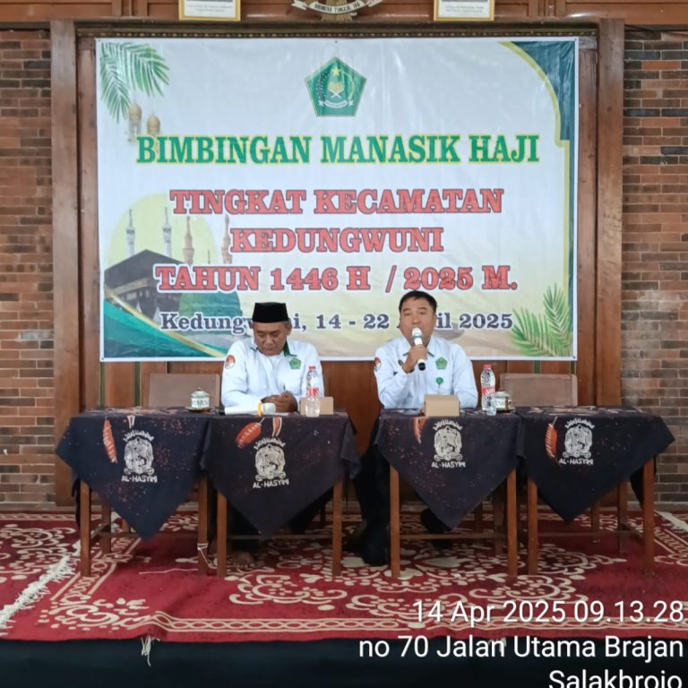 Kegiatan Manasik Haji Serentak Digelar di Kabupaten Pekalongan, Kasi PHU Sampaikan Hak dan Kewajiban Jamaah di Kecamatan Kedungwuni