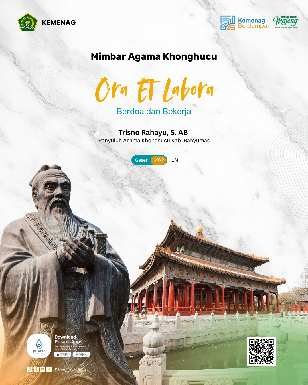 Mimbar Agama Khonghucu: Ora et Labora